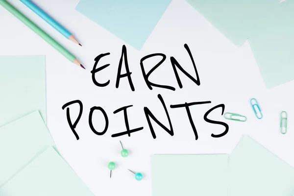 Writing Displaying Text Earn Points Word Written Get Praise Approval — Stock Photo, Image