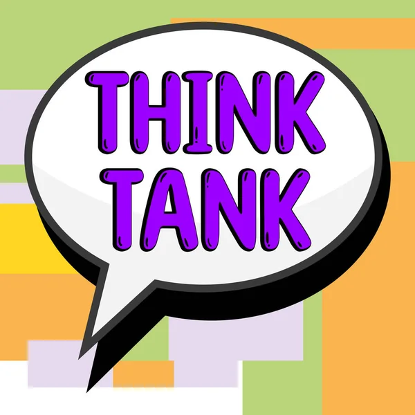 Text Bildtext Presenterar Think Tank Begreppet Mening Funderar Innovativa Värdefulla — Stockfoto