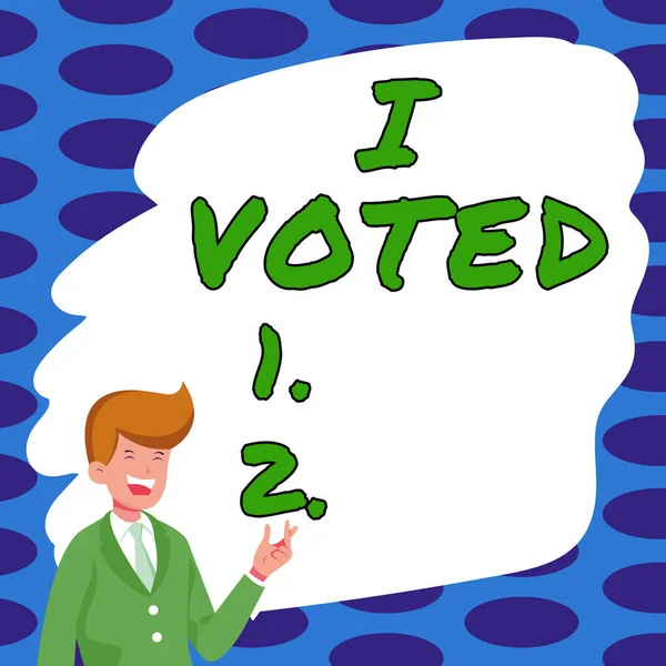 显示我投票的文字标志 商业概览 通过投票在两名或多名候选人之间作出选择 — 图库照片