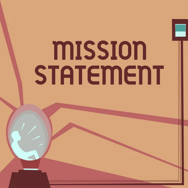 Scrittura Del Testo Mission Statement Word Written Formal Summary Aims — Foto Stock