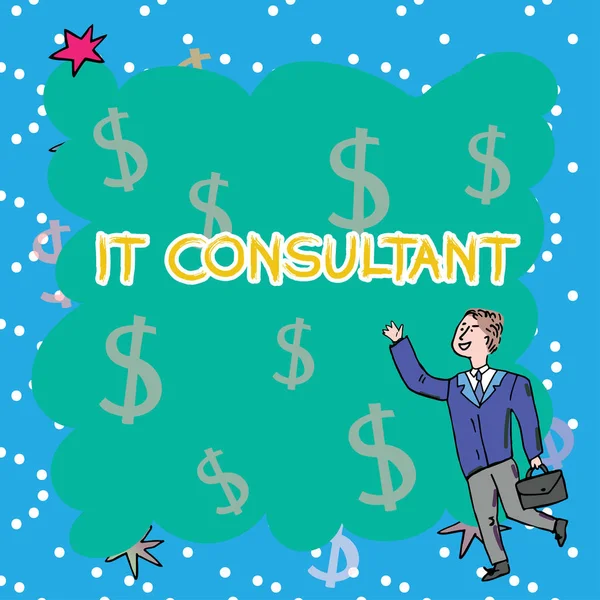 Hand writing sign It Consultant, Business concept Focuses on advising organizations how to manage their IT services
