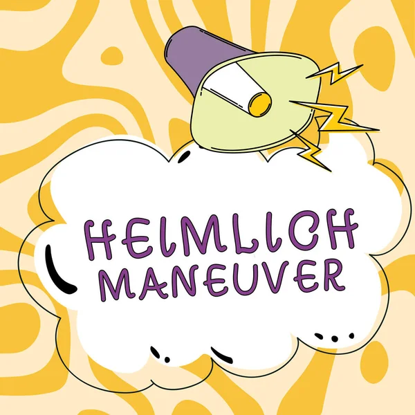 Πινακίδα Κειμένου Δείχνει Heimlich Maneuver Επιχειρηματική Ιδέα Εφαρμογή Της Ανοδικής — Φωτογραφία Αρχείου