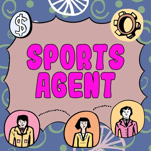 Sinal Texto Mostrando Sports Agent Internet Concept Pessoa Gerencia Recrutamento — Fotografia de Stock