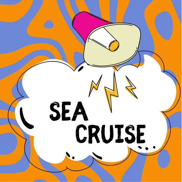 Texto Mano Sea Cruise Internet Concept Viaje Barco Barco Tomado —  Fotos de Stock