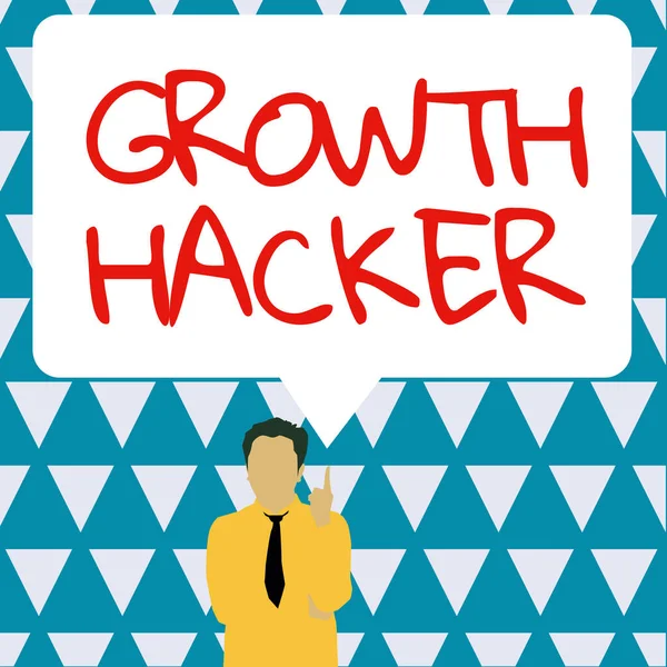 Konceptuell Bildtext Growth Hacker Word Skrivet Allmänhet Att Förvärva Många — Stockfoto