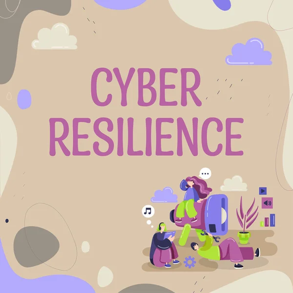 Håndskrift Tekst Cyber Resilience Concept Betyder Foranstaltning Hvor Godt Virksomhed - Stock-foto