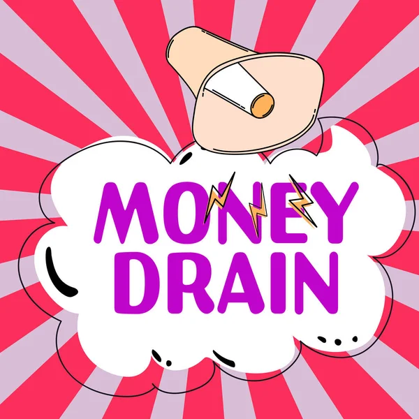 Tekst Met Inspiratie Money Drain Business Showcase Geld Verspillen Verspillen — Stockfoto