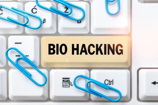 Текст Підпису Представляє Bio Hacking Бізнес Підхід Використовує Генетичний Матеріал — стокове фото