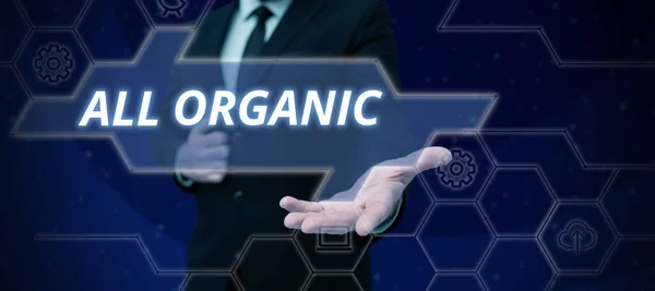 Legenda Conceitual Todos Alimentos Orgânicos Business Showcase Que Não Foram — Fotografia de Stock