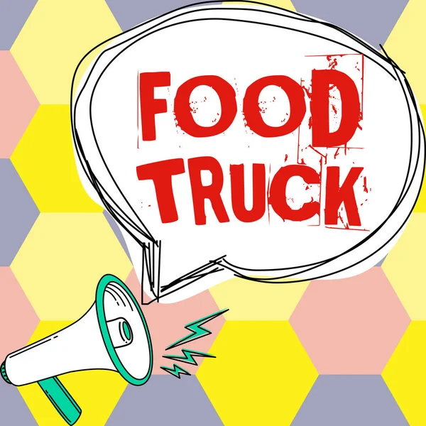 Scrittura Visualizzazione Del Testo Food Truck Business Concept Grande Veicolo — Foto Stock