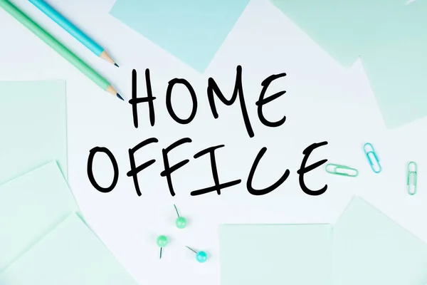 Sign Exibindo Home Office Conceito Significando Espaço Designado Uma Residência — Fotografia de Stock