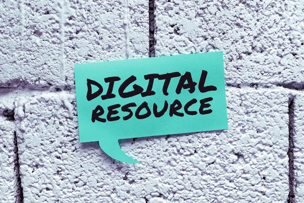 Semn Scriere Mână Resurse Digitale Concept Care Înseamnă Conținut Distribuit — Fotografie, imagine de stoc
