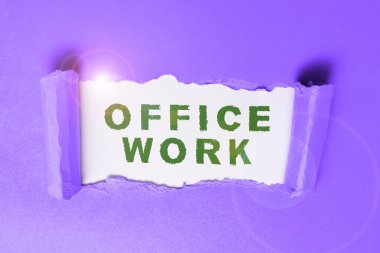 Ofis çalışmalarını gösteren bir imza, bir organizasyon için herhangi bir resmi veya idari iş için sözcük