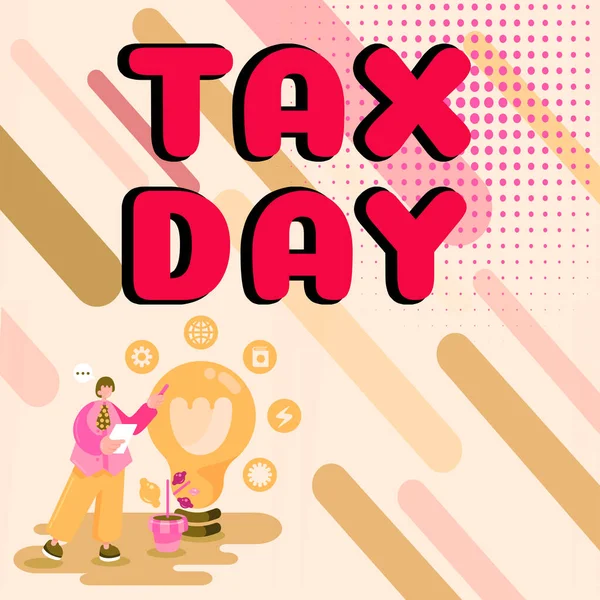 Handschrift Tekst Tax Day Conceptuele Foto Colloquial Term Voor Tijd — Stockfoto