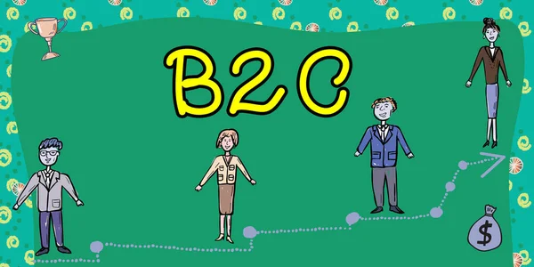 B2C概念直接指公司与消费者之间的交易 — 图库照片
