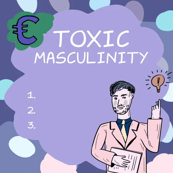 Handschrift Zeichen Toxic Masculinity Geschäftsidee Beschreibt Enge Repressive Art Von — Stockfoto