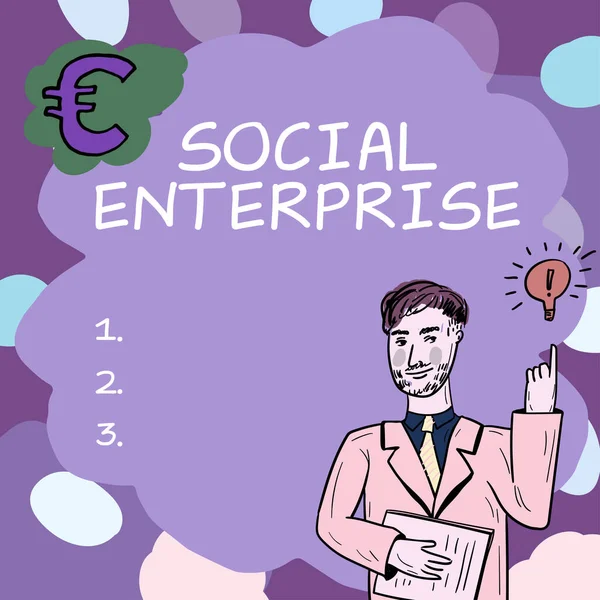Концептуальний Підпис Соціальне Підприємство Бізнес Ідея Бізнес Який Заробляє Гроші — стокове фото