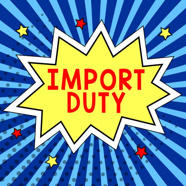 Concereption Import Duty Business Overview Tax Constituted Government Goods Other — 스톡 사진