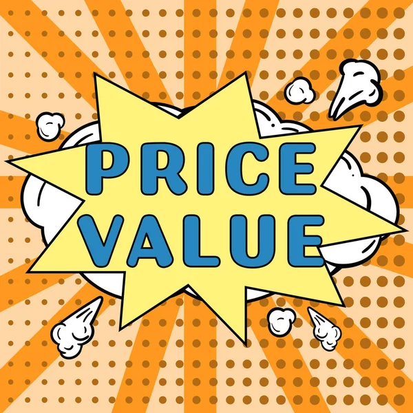 Legenda Conceitual Valor Preço Estratégia Ideia Negócio Que Define Custo — Fotografia de Stock