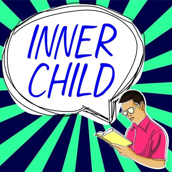 Inspiration Die Zeichen Zeigt Innere Kind Business Ansatz Der Kindliche — Stockfoto