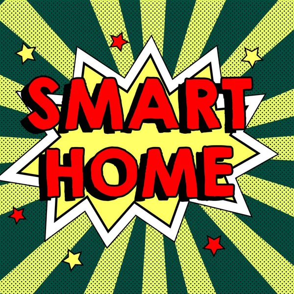 Konzeptionelle Bildunterschrift Smart Home Geschäftskonzept Automatisierungssystem Steuerung Beleuchtung Klima Entertainment — Stockfoto
