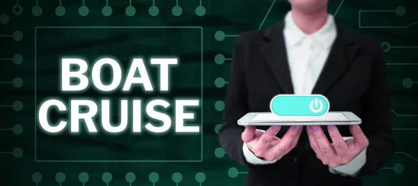 Inspiración Mostrando Signo Boat Cruise Internet Concept Navegar Por Zona —  Fotos de Stock