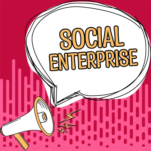 Writing displaying text Social Enterprise, Business concept Business that makes money in a socially responsible way