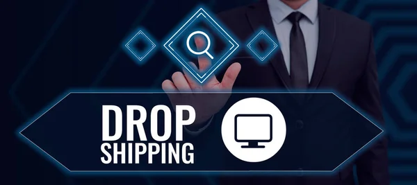 Podpis Koncepcyjny Drop Shipping Business Showcase Send Goods Manufacturer Directly — Zdjęcie stockowe