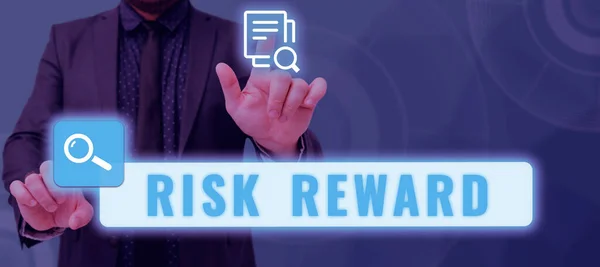 Signe Texte Montrant Risk Reward Business Showcase Évaluer Potentiel Profit — Photo