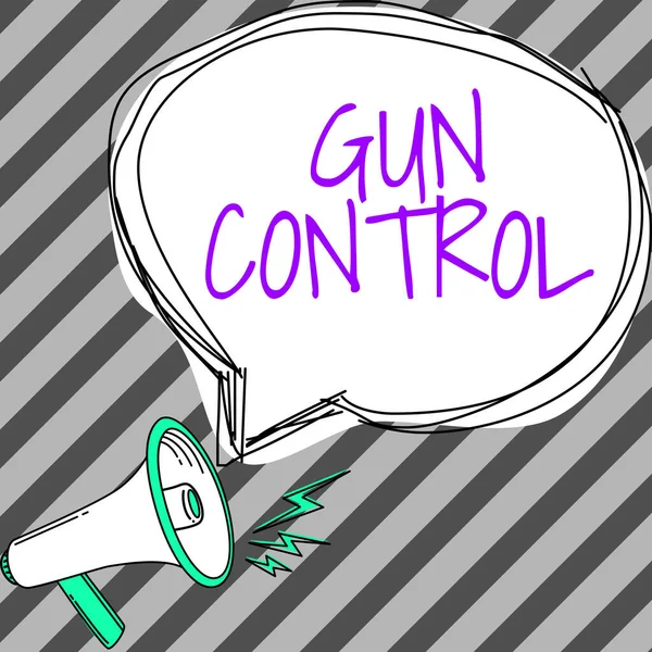 Ручний Письмовий Знак Gun Control Word Юридичної Міри Призначеної Обмеження — стокове фото