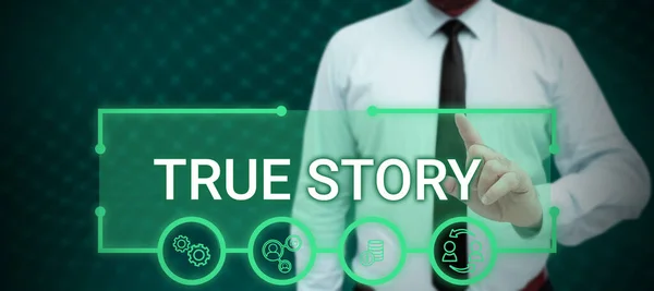 Tekstbord Met True Story Business Idee Dagelijkse Ervaringen Van Een — Stockfoto