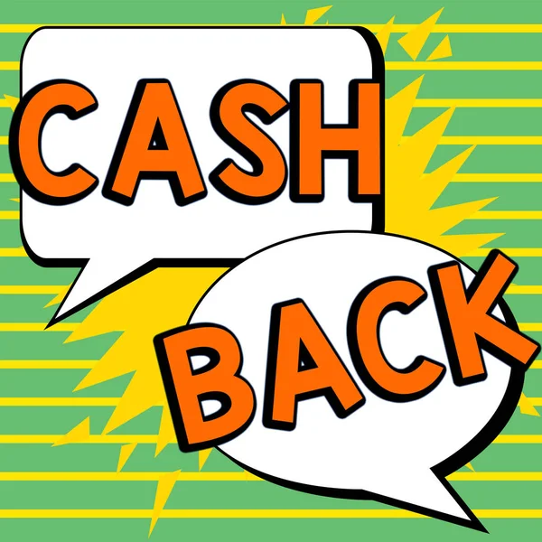 Text Zeigt Inspiration Cash Back Internet Konzept Anreiz Bot Käufern — Stockfoto