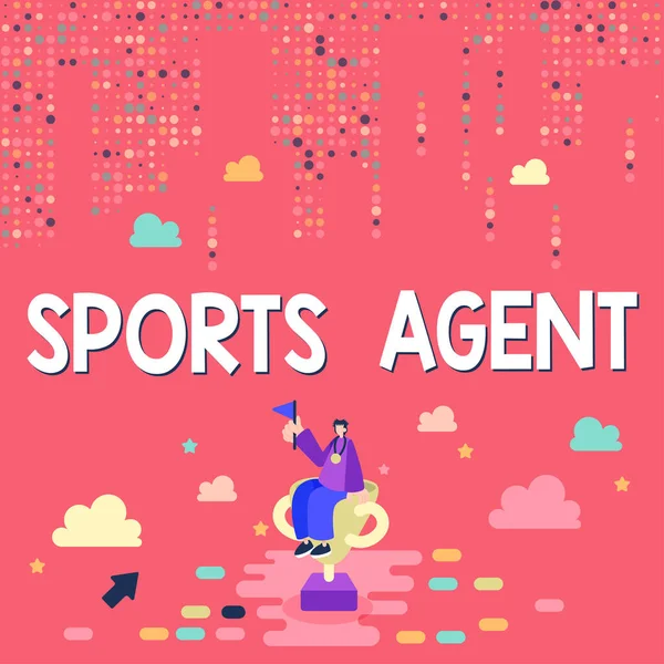 Legenda Texto Apresentando Sports Agent Business Concept Person Administra Recrutamento — Fotografia de Stock