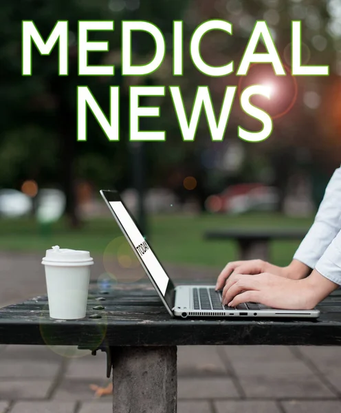 Text caption presenting Medical News, Business idea report or noteworthy information on medical breakthrough