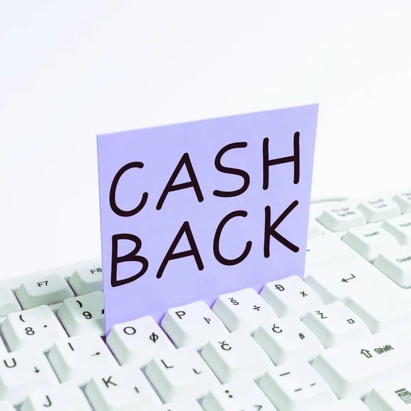 Signe Texte Montrant Cash Back Concept Signifiant Incitation Offert Aux — Photo
