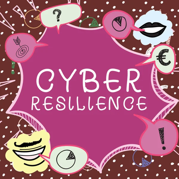 Skrivning Viser Tekst Cyber Resilience Concept Betyder Foranstaltning Hvor Godt - Stock-foto