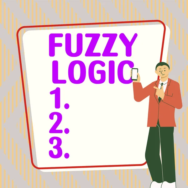 Εγγραφή Εμφάνισης Κειμένου Fuzzy Logic Business Σύστημα Επισκόπησης Στο Οποίο — Φωτογραφία Αρχείου