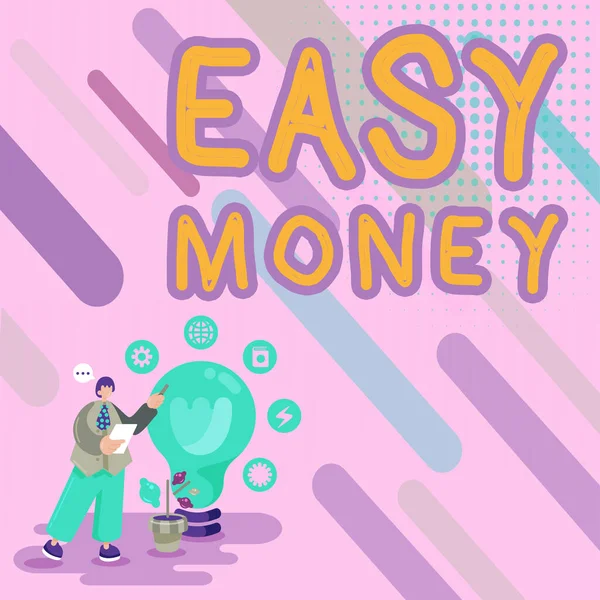Hand Skrift Tecken Easy Money Business Översikt Pengar Som Lätt — Stockfoto