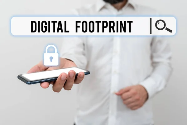 Inspiration Showing Sign Digital Footprint Business Overview Uses Digital Technology — Stock Photo, Image