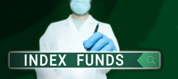 Tekst Pokazujący Inspirację Fundusze Indeksowe Przegląd Biznesowy Fundusz Wspólnego Inwestowania — Zdjęcie stockowe