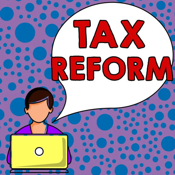 手書きテキスト税制改革 事業主との租税収取に関する事業構想政府の方針 — ストック写真