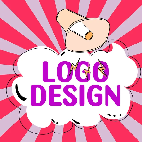 Tekenen Met Logo Design Concept Betekent Een Grafische Voorstelling Symbool — Stockfoto