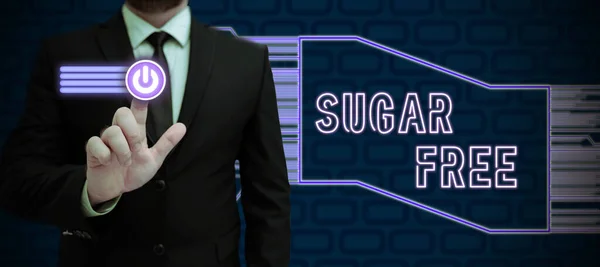 Konzeptdarstellung Zuckerfrei Word Written Enthält Eine Künstliche Süßsubstanz Anstelle Von — Stockfoto
