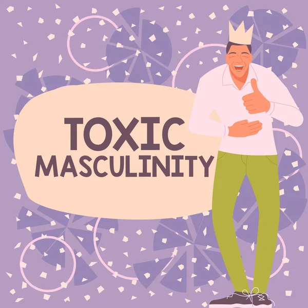 Toksik Erkeklik Kavramsal Başlık Genel Görünümü Erkek Cinsiyet Rolü Hakkında — Stok fotoğraf