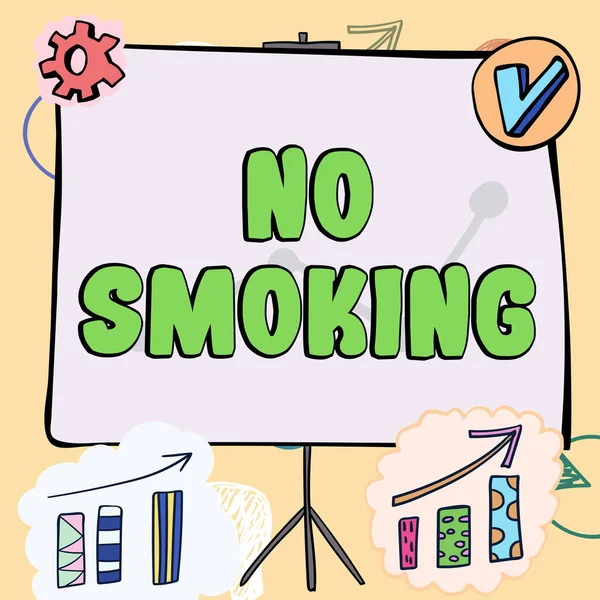 在这个地方 禁止吸烟的文字和关于吸烟的文字 — 图库照片