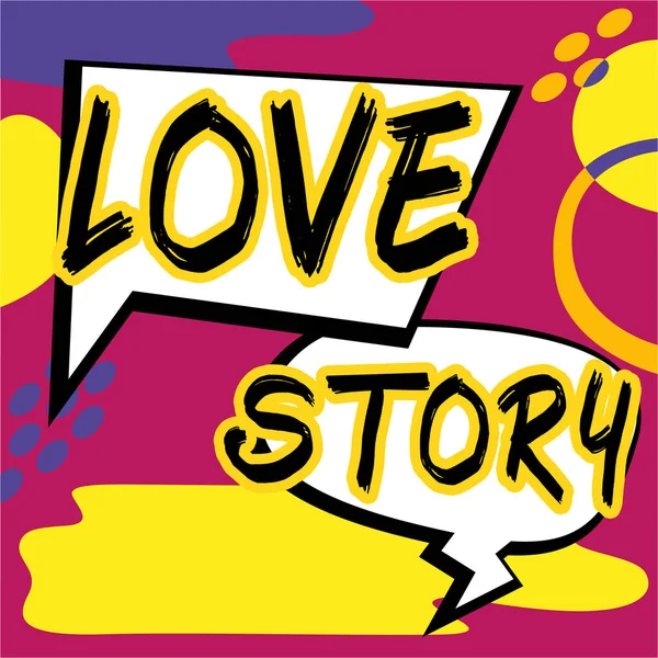 Bildunterschrift Großansicht Des Bildes Mit Der Bildunterschrift Love Story Business — Stockfoto