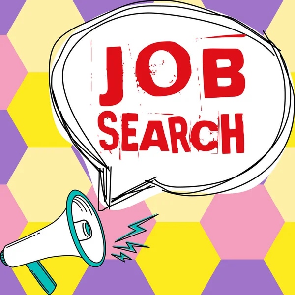 Inspiratie Uithangbord Job Search Bedrijfsoverzicht Een Daad Van Persoon Werk — Stockfoto