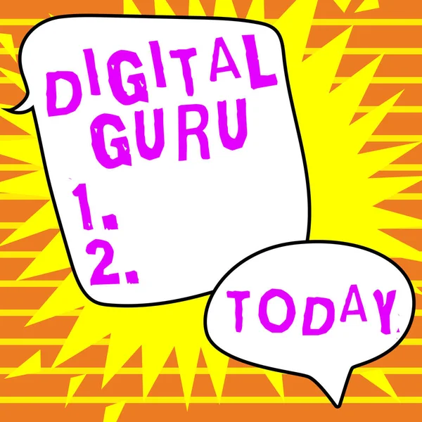 Inspiration Showing Sign Digital Guru Business Overview Teacher Intellectual Guide — Stock Photo, Image