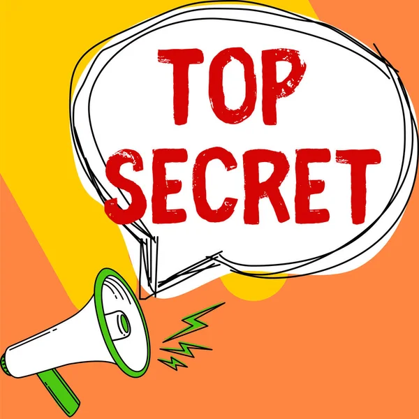 Inspiration Visar Tecken Top Secret Business Showcase Berätta För Någon — Stockfoto