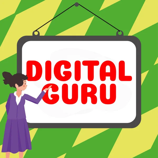 Inspiration Showing Sign Digital Guru Internet Concept Teacher Intellectual Guide — Stock Photo, Image